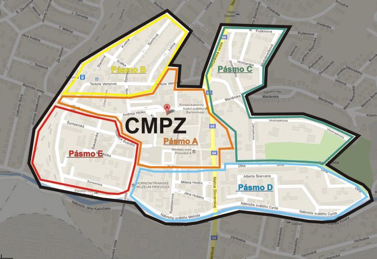 Vytýčenie centrálnej mestskej poarkovacej zóny (CMPZ)